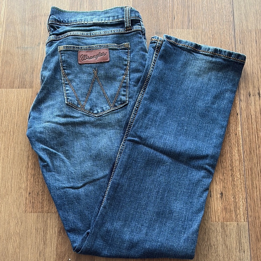 Wrangler Blue Straight Jeans Classic Style 32x34